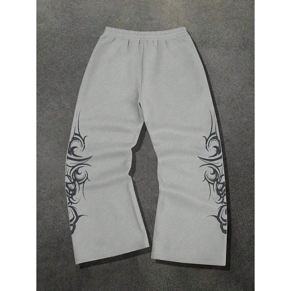 Strayth Totem Pants — Tribal Print Baggy Sweatpants, Wide Leg Streetwear Joggers