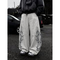 Strayth Totem Pants — Tribal Print Baggy Sweatpants, Wide Leg Streetwear Joggers